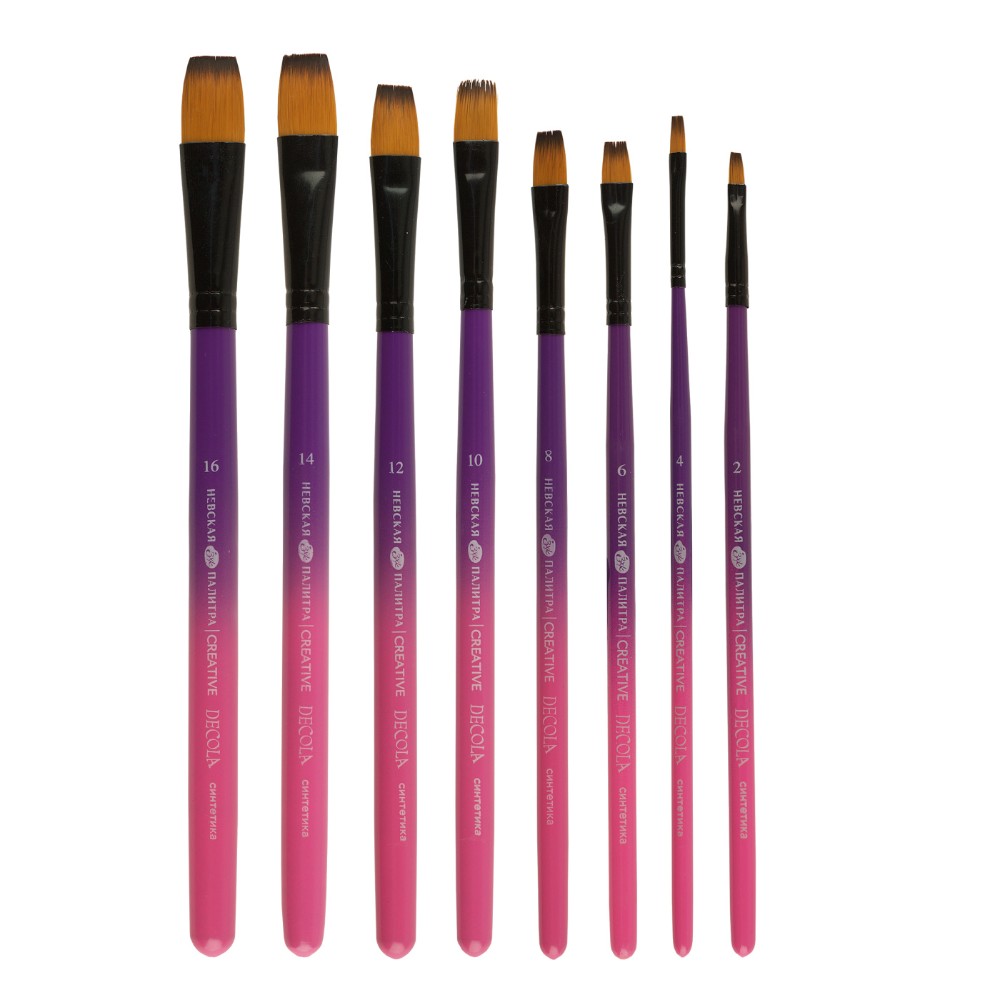 Кисть "Decola", двухцветная, синтетика, плоская, №14