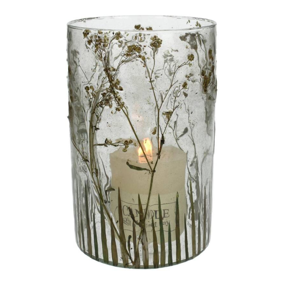 Подсвечник "Dried Flowers", стекло, золотой, прозрачный