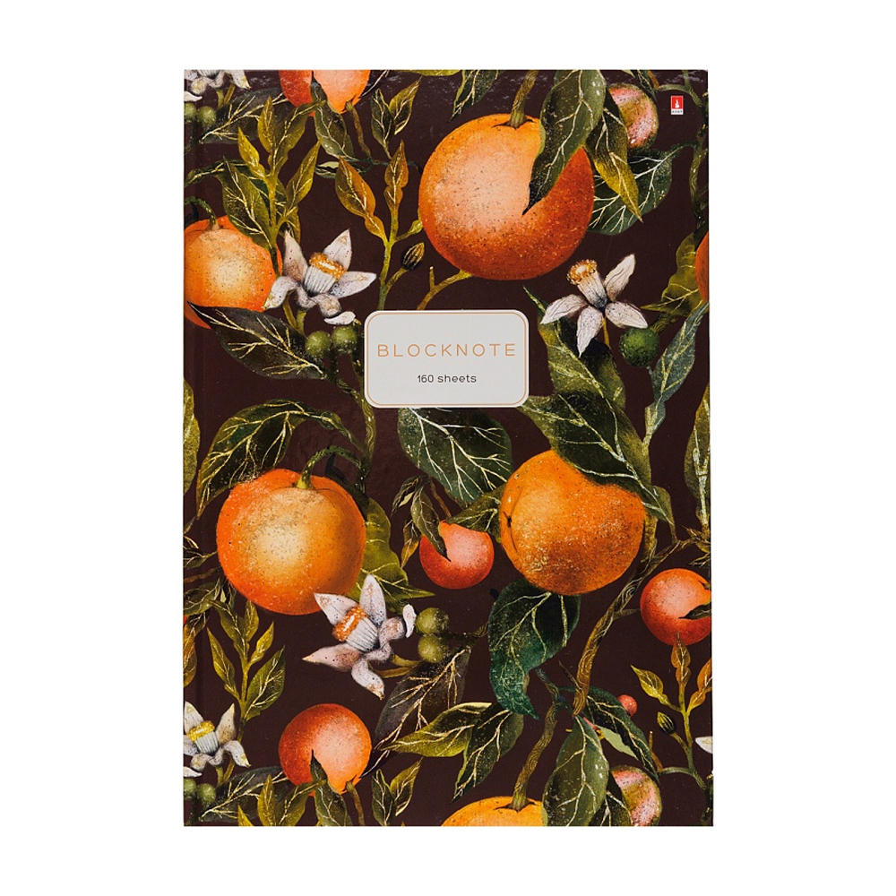 Блокнот "Flora. Paradise. Oranges", A4, 80 листов, клетка, оранжевый, зеленый