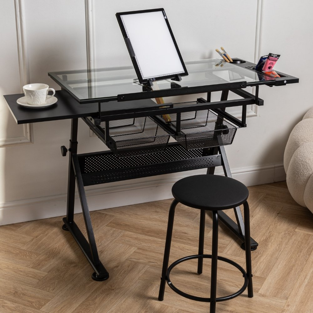 Стол для черчения и рисования "SoulArt 192909", стекло, с реryлировкой столешницы