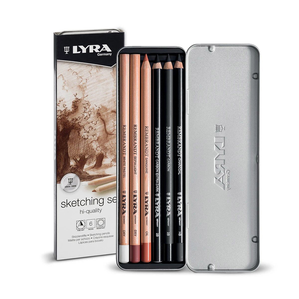Набор "Rembrandt sketching set", 6 предметов, в металлическом футляре