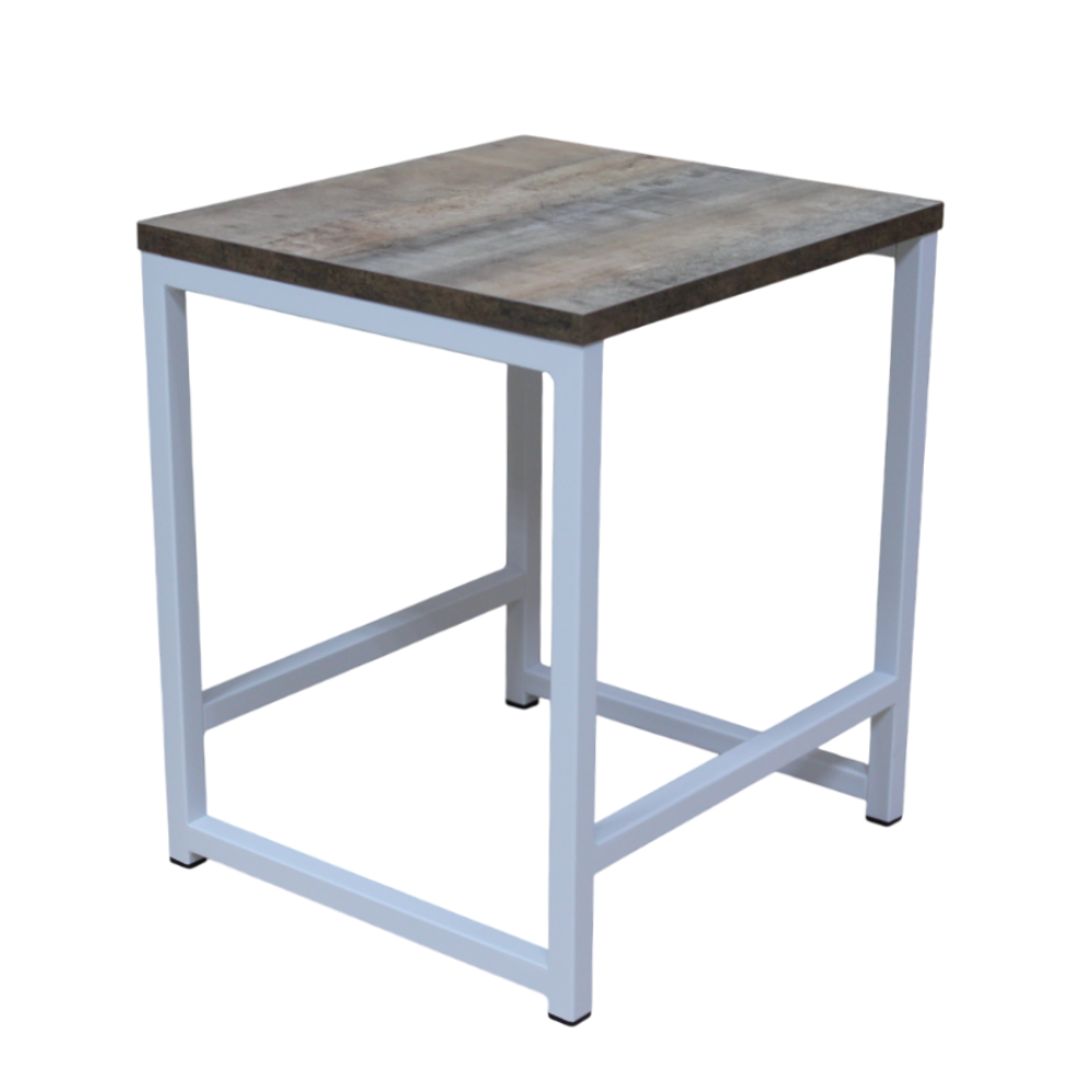 Табурет RION ALLERD, металл, ЛДСП, белый муар, Австралийское дерево