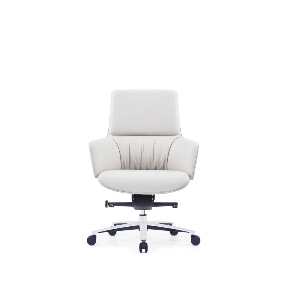 Кресло компьютерное SitZone CH-500B, кожа, алюминий, белый