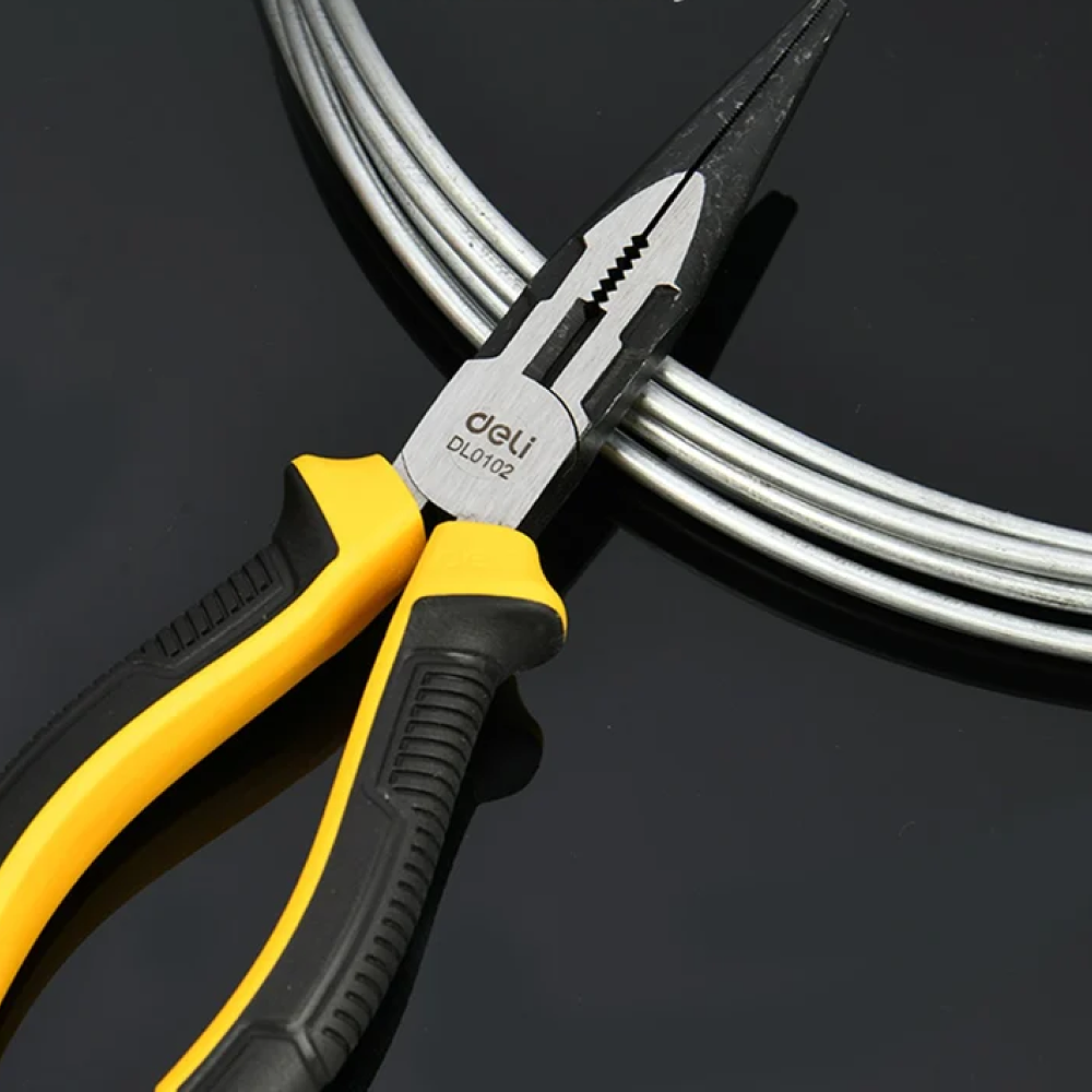 Длинногубцы Deli YS EDL0102, 200 мм, 2-х компонентные рукоятки - 5