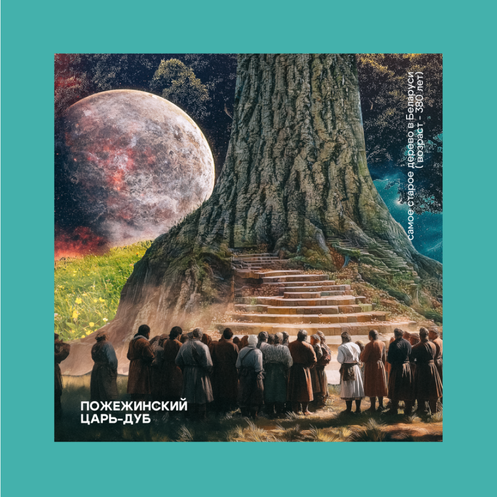 Скетчбук "Пожежинский царь-дуб", 12x12 см, 140 г/м2, 80 листов, аквамарин