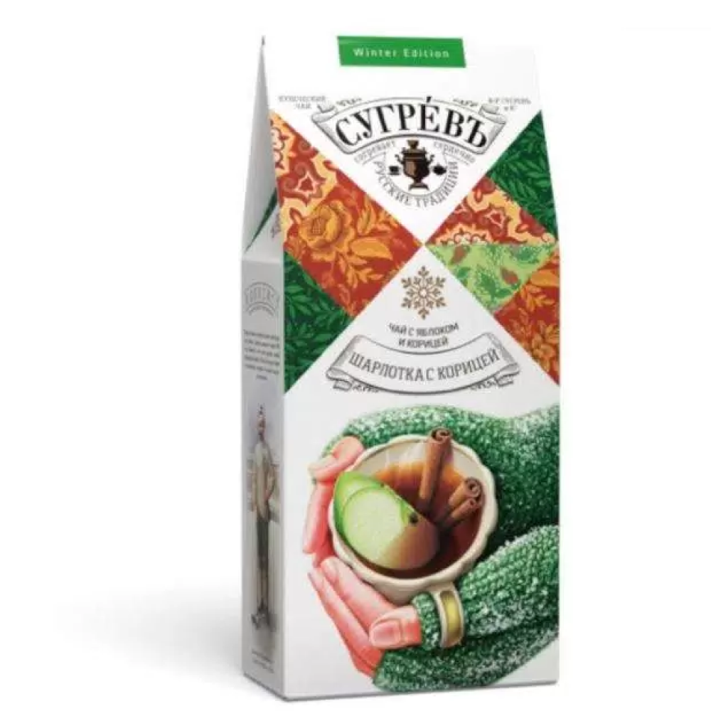 Чай "Сугревъ Шарклотка с корицей", 60 г, черный