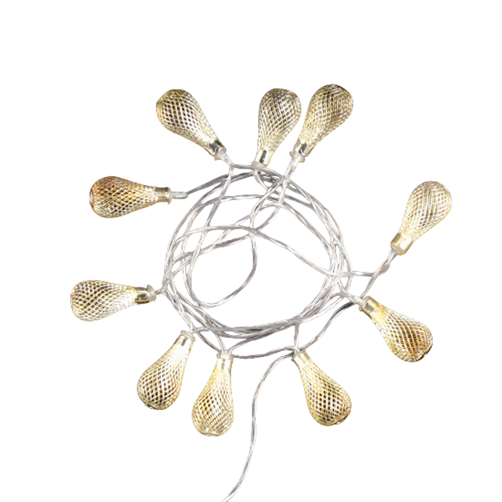 Гирлянда электрическая LED "Нить" с насадками "Ажурная капелька", 2 м, тепло-белый