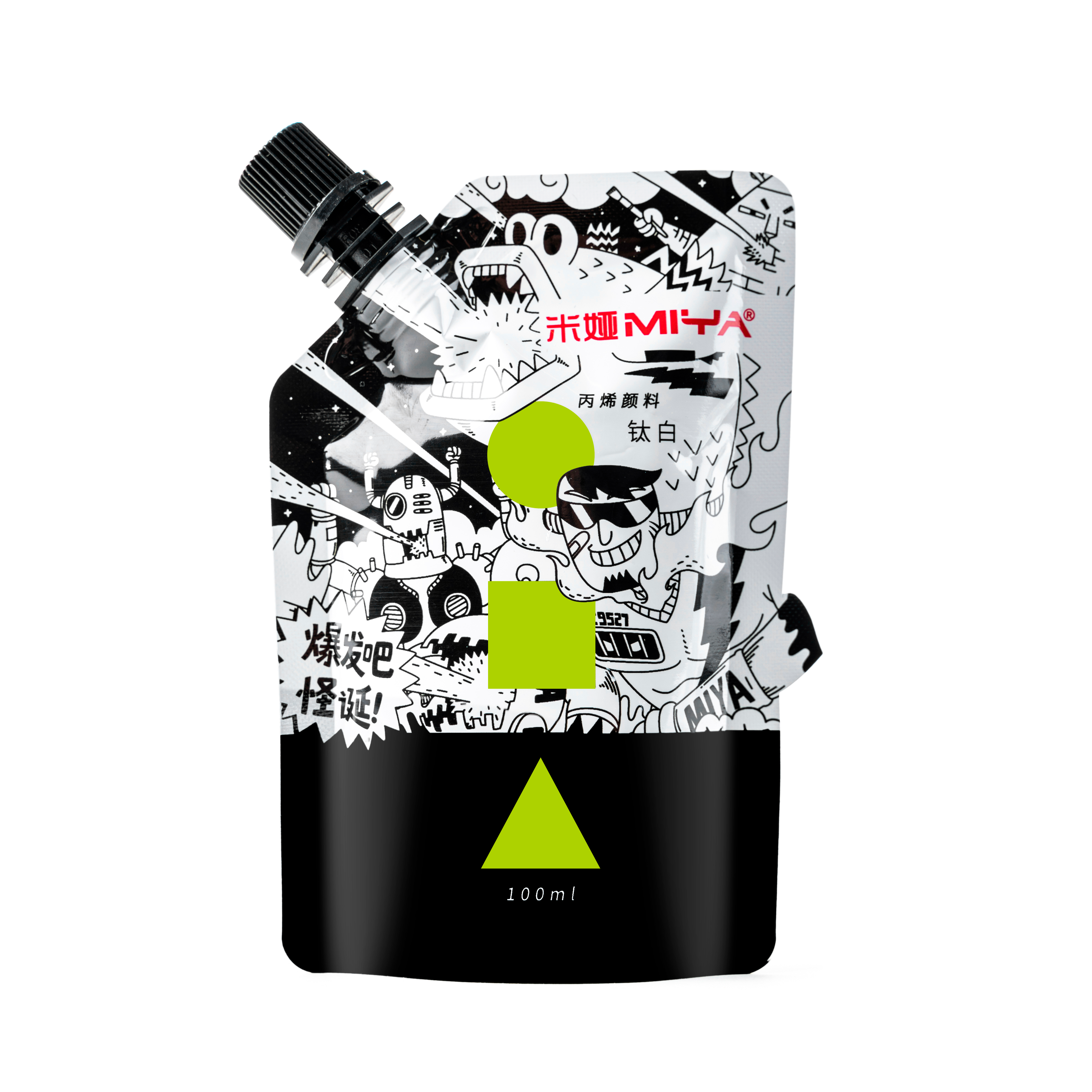 Краски акриловые "Himi Miya", 052 салатовый зеленый, 100 мл, дой-пак