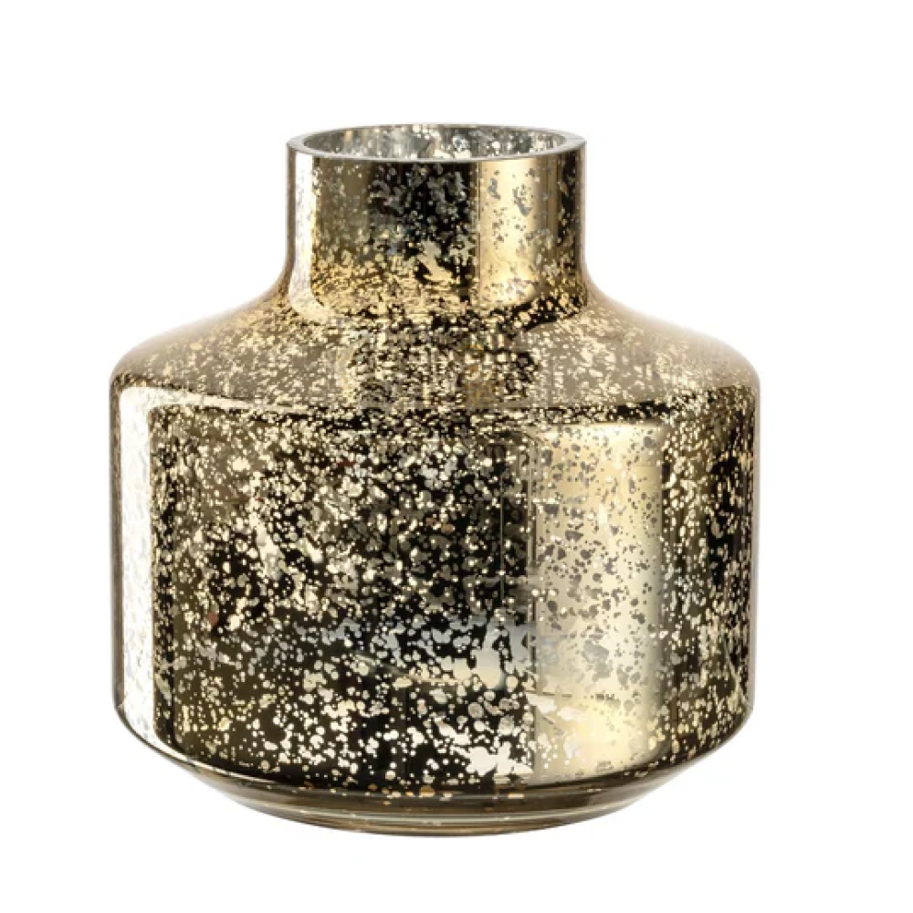 Ваза «Milano», 22 см , стекло, золотой