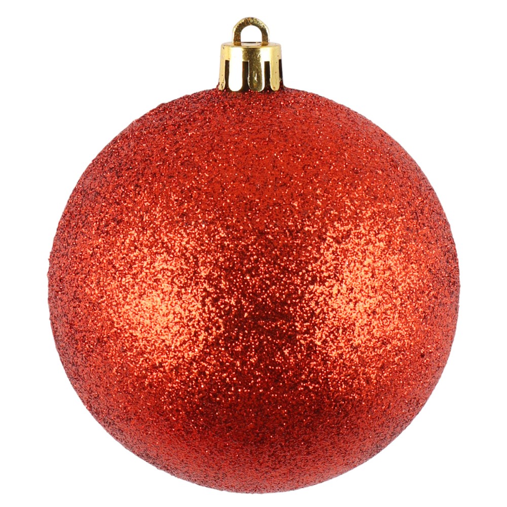 Шар елочный "183256" 8 см, уп./6шт, красный - 4