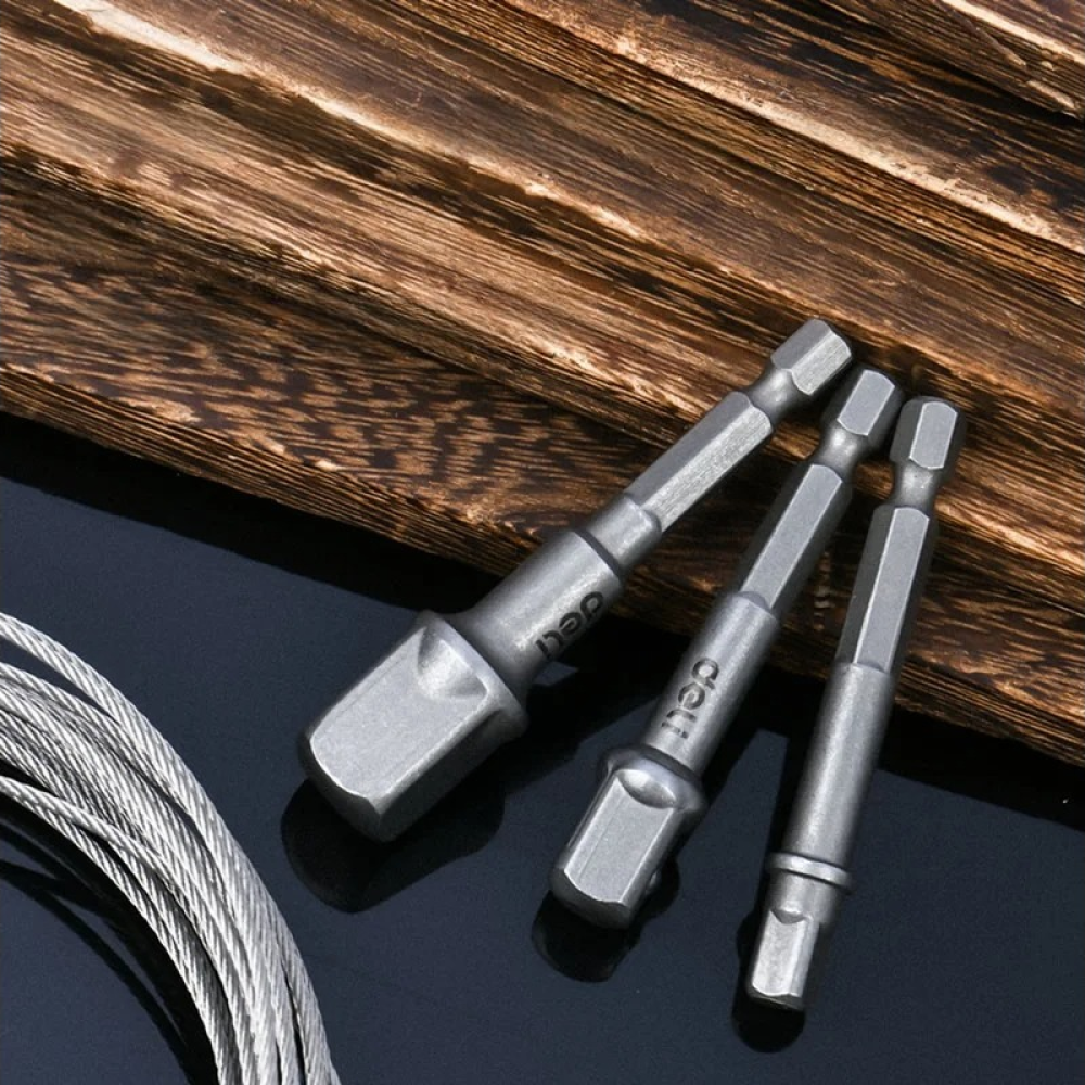 Набор адаптеров шестигранников Deli YS EDL110002, 1/4 на квадрат 1/4'', 3/8'', 1/2" - 10