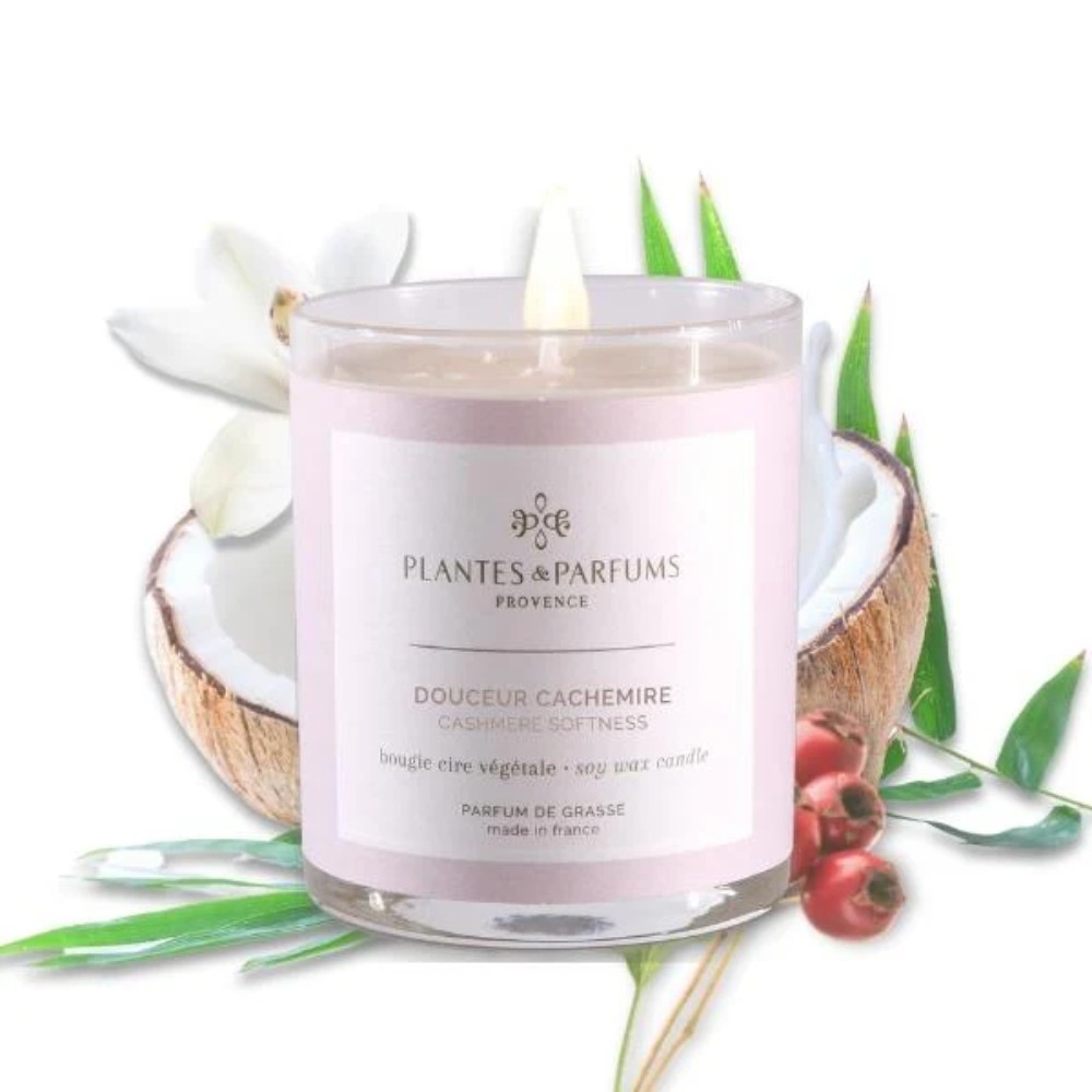 Свеча ароматическая "PLANTS&PARFUMS" Cashmere Softness, 180 гр. 