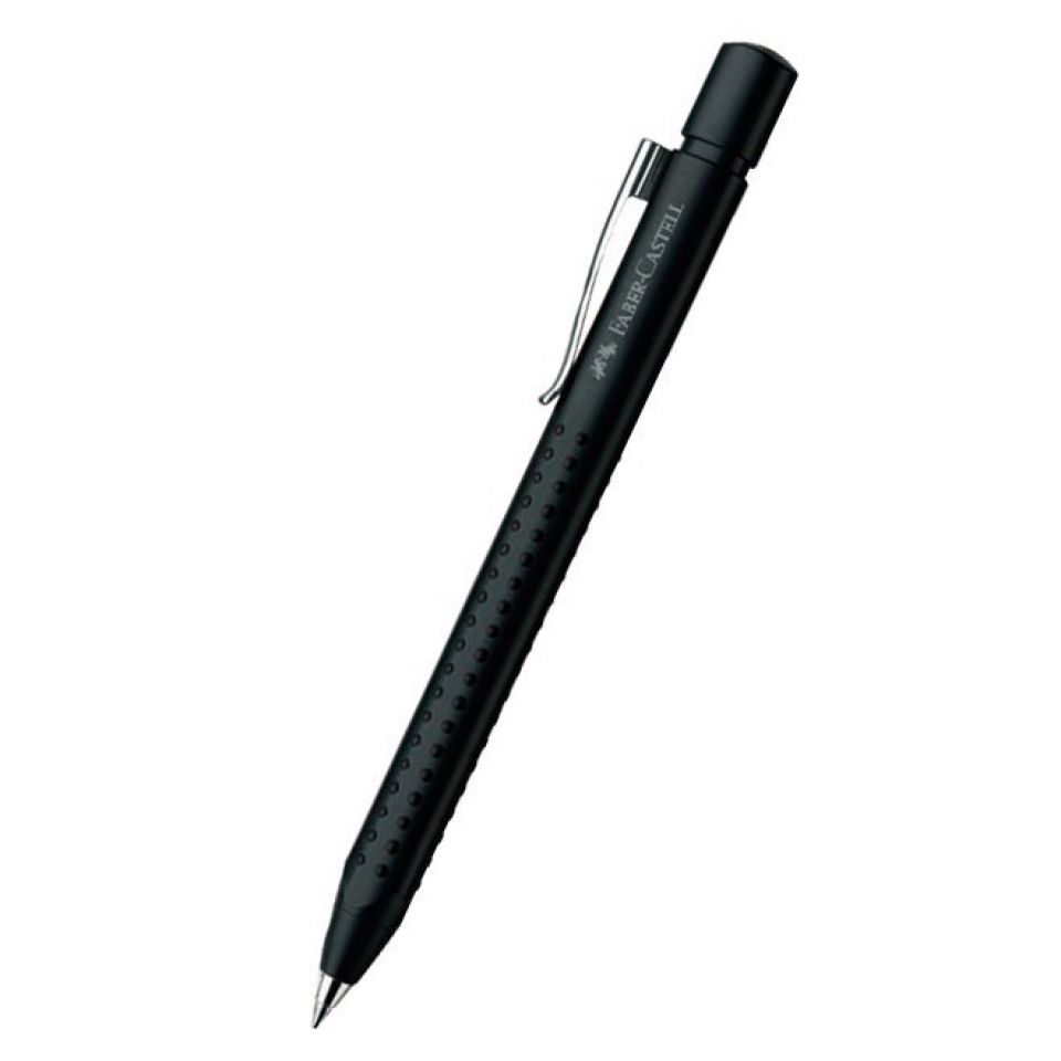Ручка шариковая автоматическая "Faber-Castell Grip 2011", 0.7 мм, черный, стерж. синий