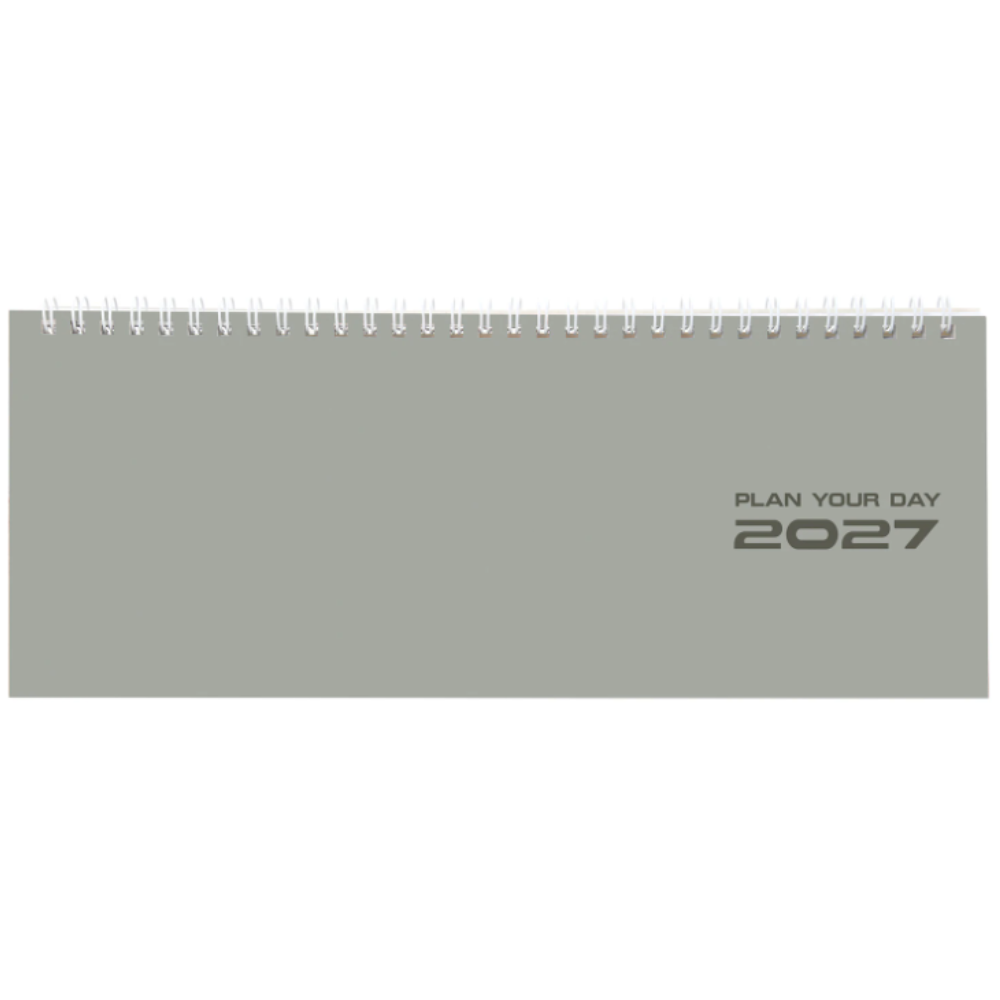 Планинг датированный "Grey style" на 2027 год, 285x112 мм, 128 страниц, серый