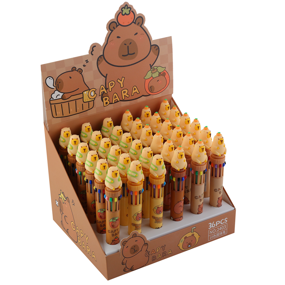 Ручка шариковая автоматическая "Капибара", 0.7 мм, ассорти, стерж. 10 цветов