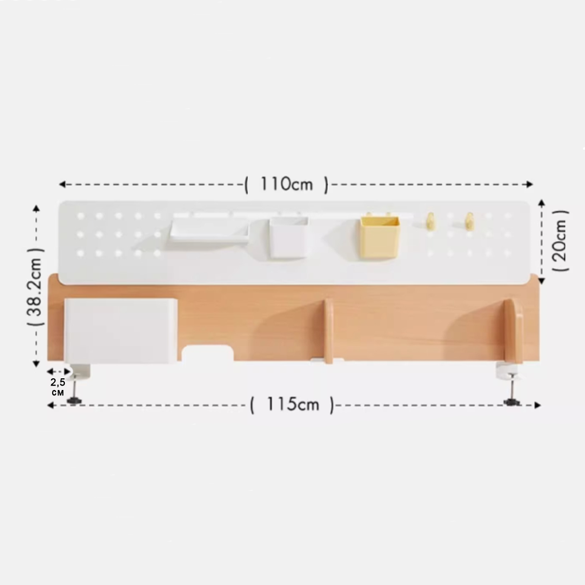 Полка Ergosmart Wooden Space, 1150х382 мм, с подставкой для книг - 8