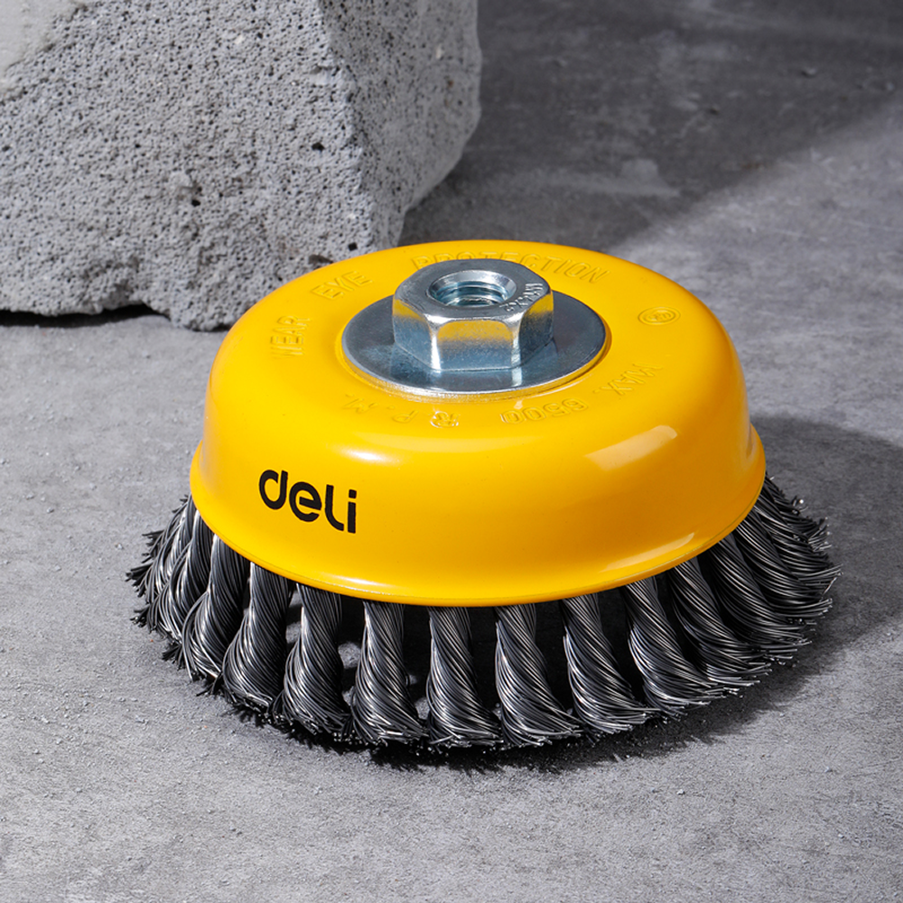 Щетка для УШМ Deli YS EDH-GSS125-E2, чашечная, проволочная, 125 мм - 3