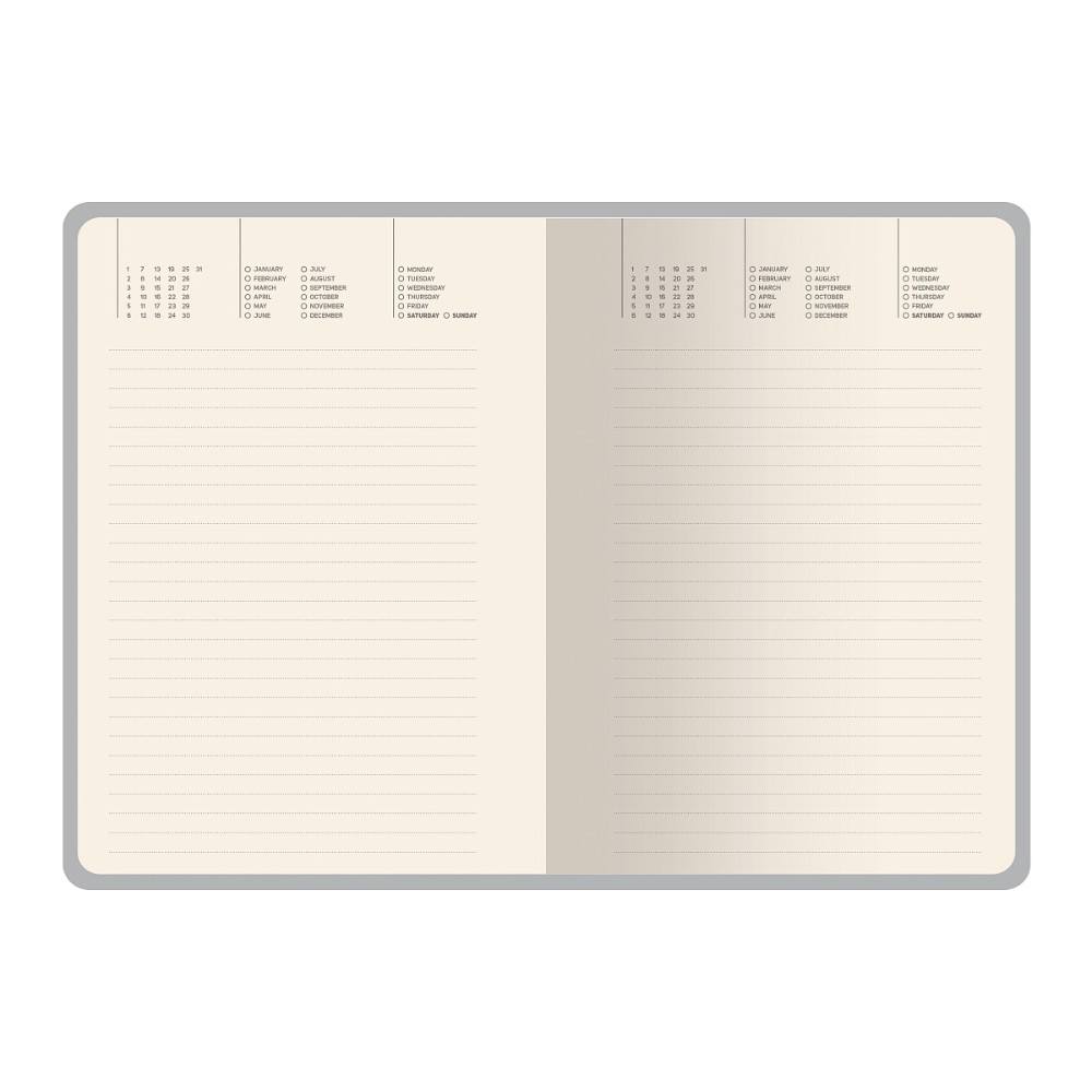 Ежедневник недатированный "Caffe Nero. Time",  A6, 256 страниц, линейка, кожзам, черный, срез серебрянный - 5