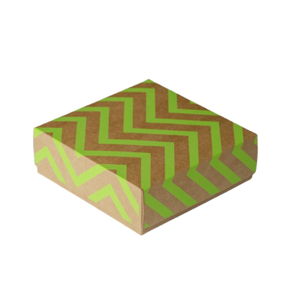 Коробка подарочная "Зигзаг", 12x12x4 cм, салатовый