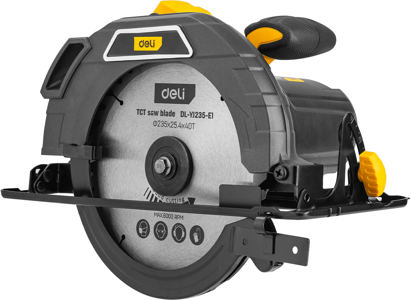Пила циркулярная Deli YS EDL-YJ235-E1 2200 Вт, 235 мм, глубина до 80 мм - 2