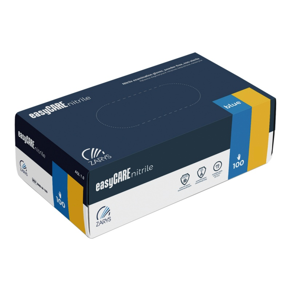 Перчатки нитриловые неопудренные одноразовые EasyCare, р-р XL, 100 шт/уп, голубой