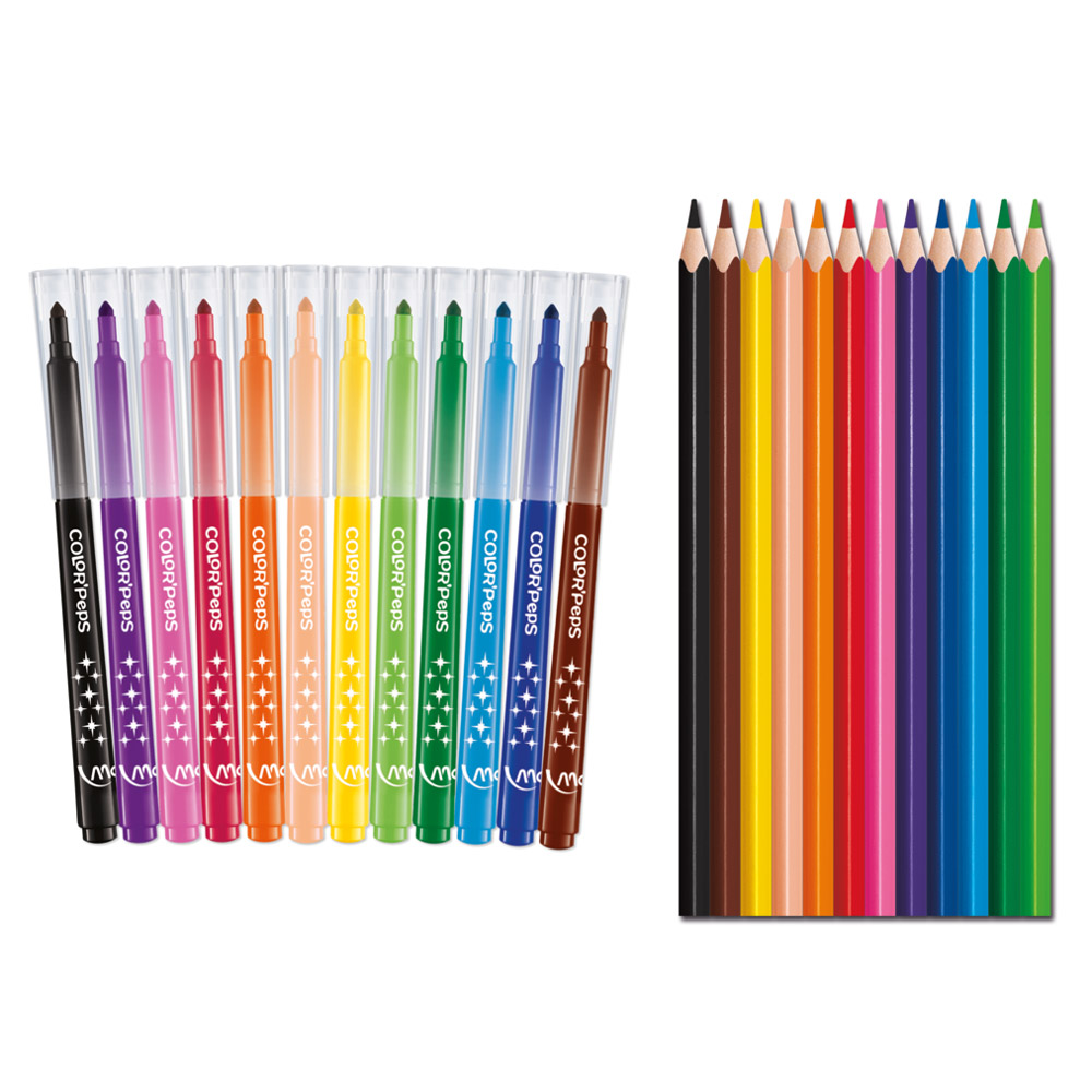 Пенал Maped "Colorpeps", 1 отделение, с наполнением, белый, синий - 4