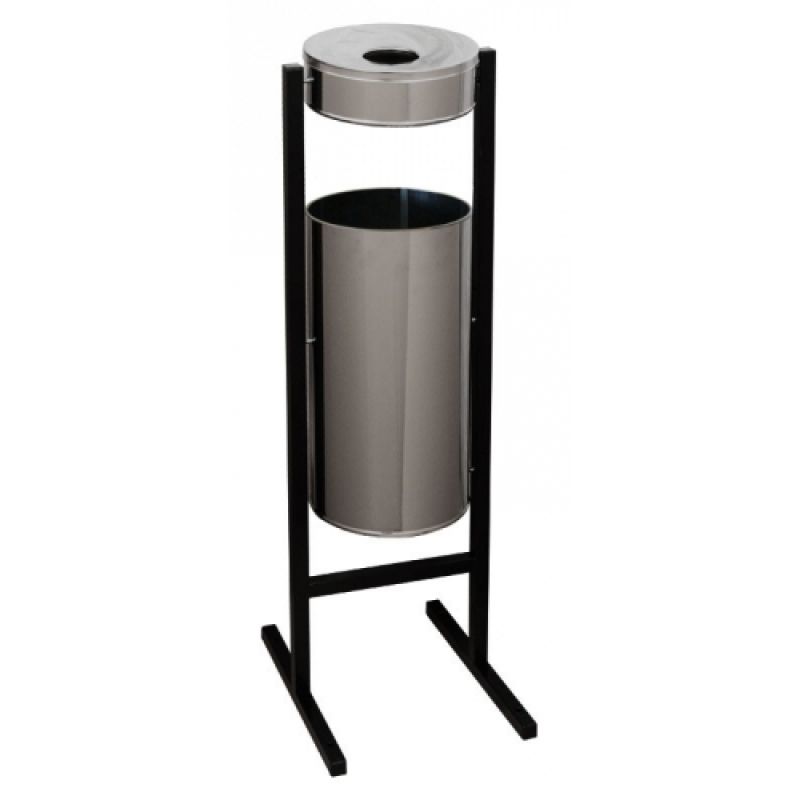 Урна уличная для сбора мусора "CЛП-250Н", 25 л, 1050 мм, хром