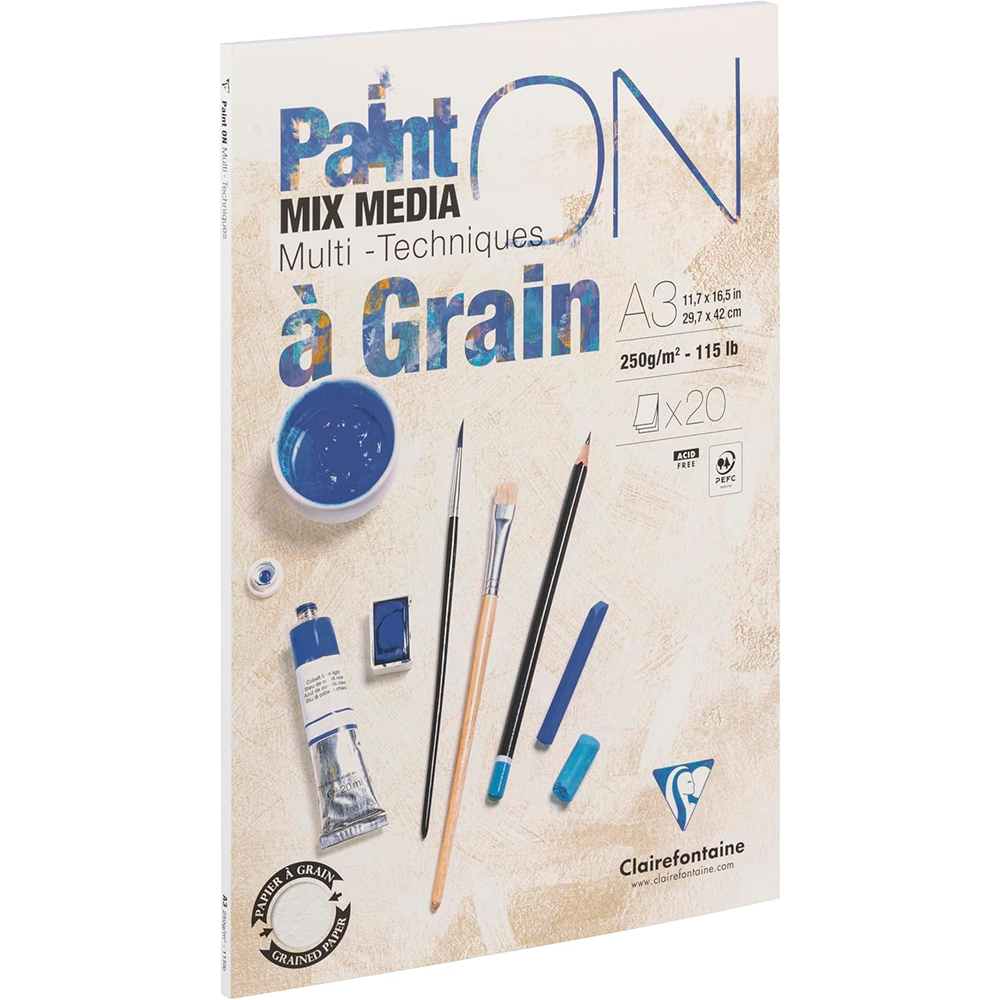 Блок-склейка "Paint'On", А3, 250г/м2, 20 листов, среднее зерно