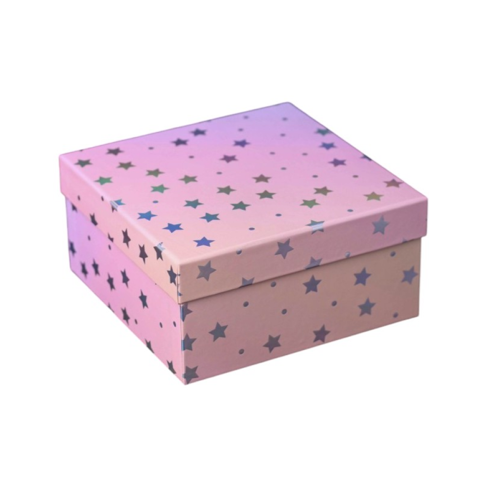 Коробка подарочная "Starry sky pink", 17х17х8 см, картон