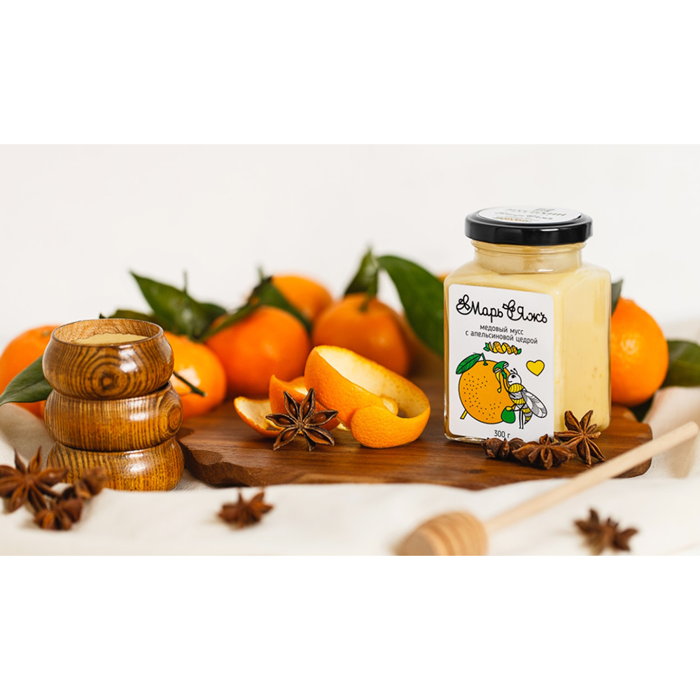 Медовый мусс "МарьЯжъ" с апельсиновой цедрой , 300 гр
