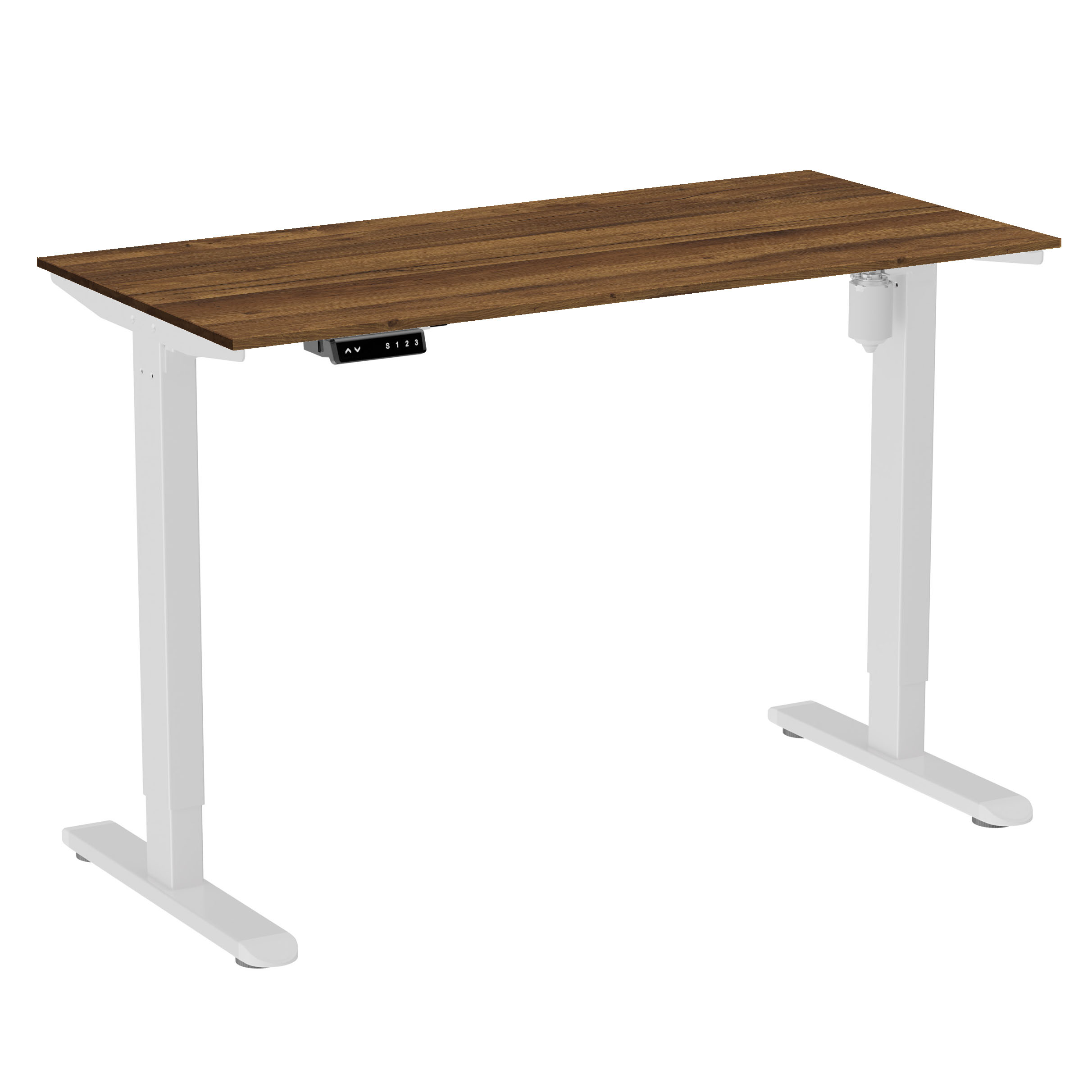 Стол с электроприводом WellDesk Light 1300x675х18 белый/дуб хантон темный (9116310+9178197)