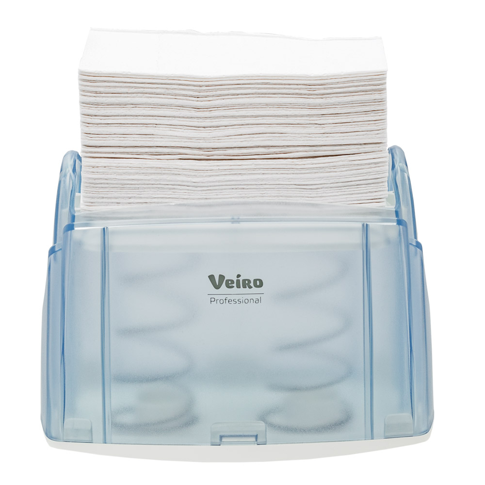 Диспенсер Veiro Professional "Easynap midi" для салфеток, настольный, белый, голубой