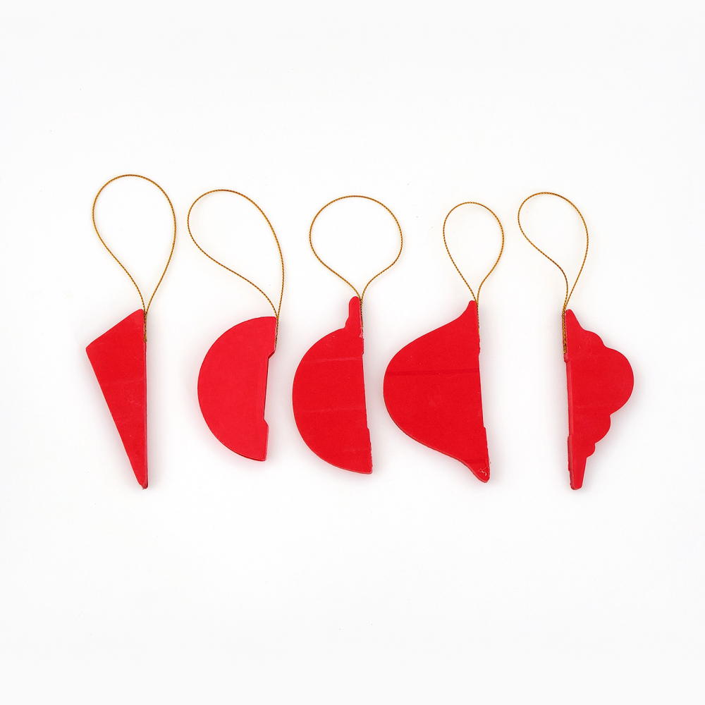Игрушка бумажная елочная "10888059", 5 шт, красный - 3