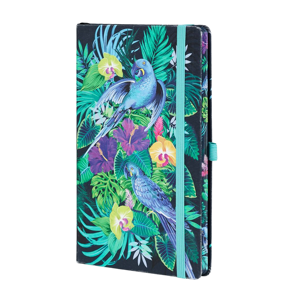 Блокнот "Eden jungle", А5, 96 листов, линейка, на резинке, разноцветный, голубой - 3