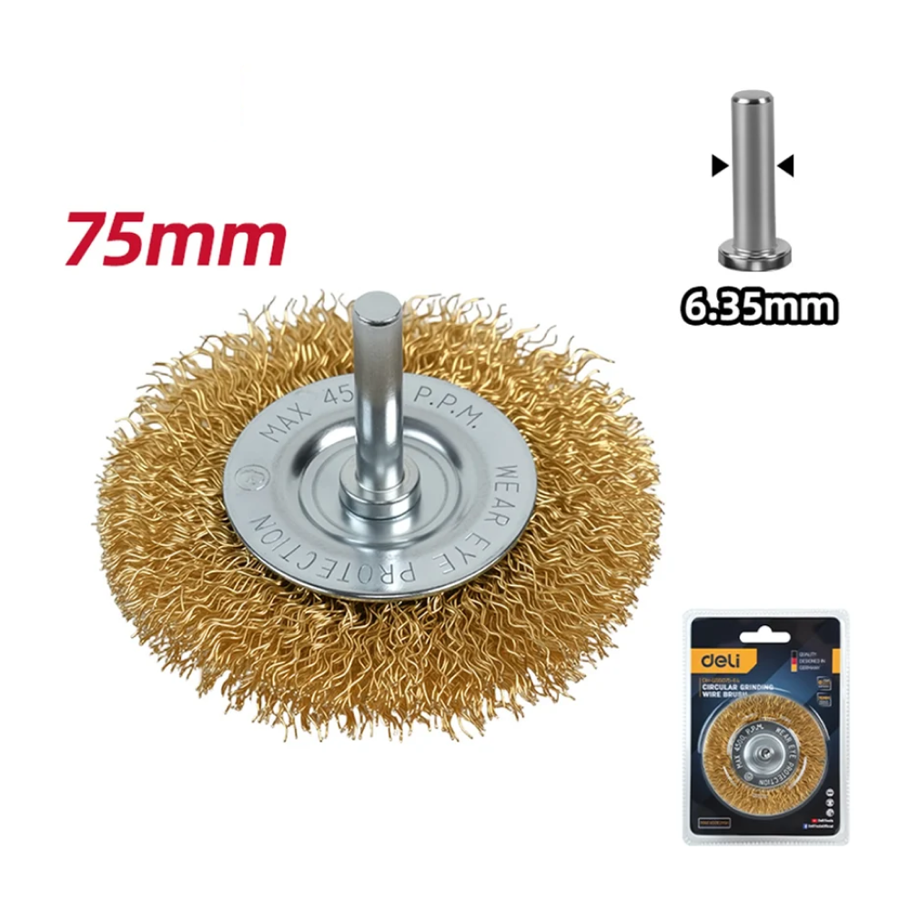 Щетка для дрели Deli YS EDH-GSS075-E3, плоская, проволочная