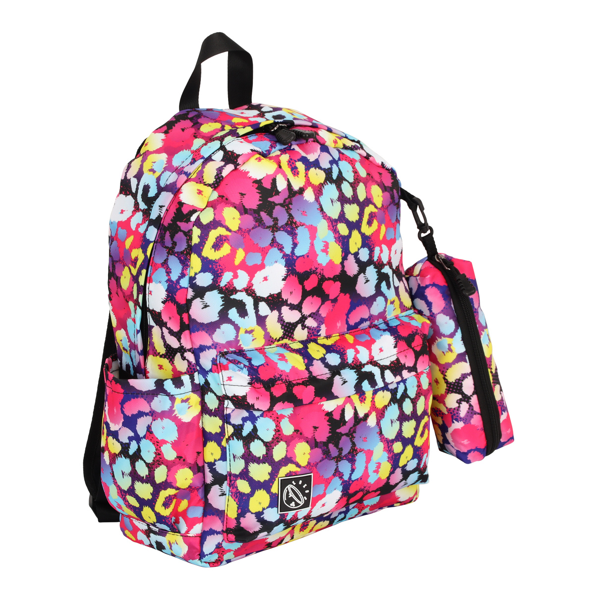 Рюкзак молодежный "EveryDay. Leopard Neon", разноцветный, с пеналом