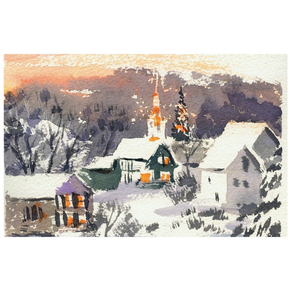 Книга "Акварельные сезоны: Чародейка-зима. Рисуем искристый иней, новогодние огни и винтажные открытки", Елена Власова