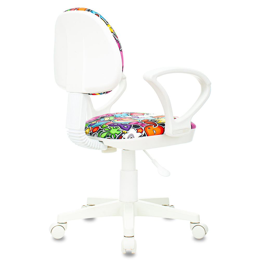 Кресло для детей "Бюрократ KD-3/WH/ARM", пластик белый, мультиколор маскарад - 4