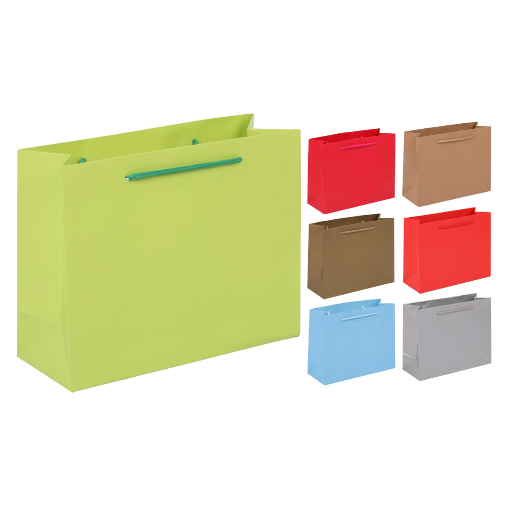 Пакет бумажный подарочный "231906", 24х19х10 см, ассорти