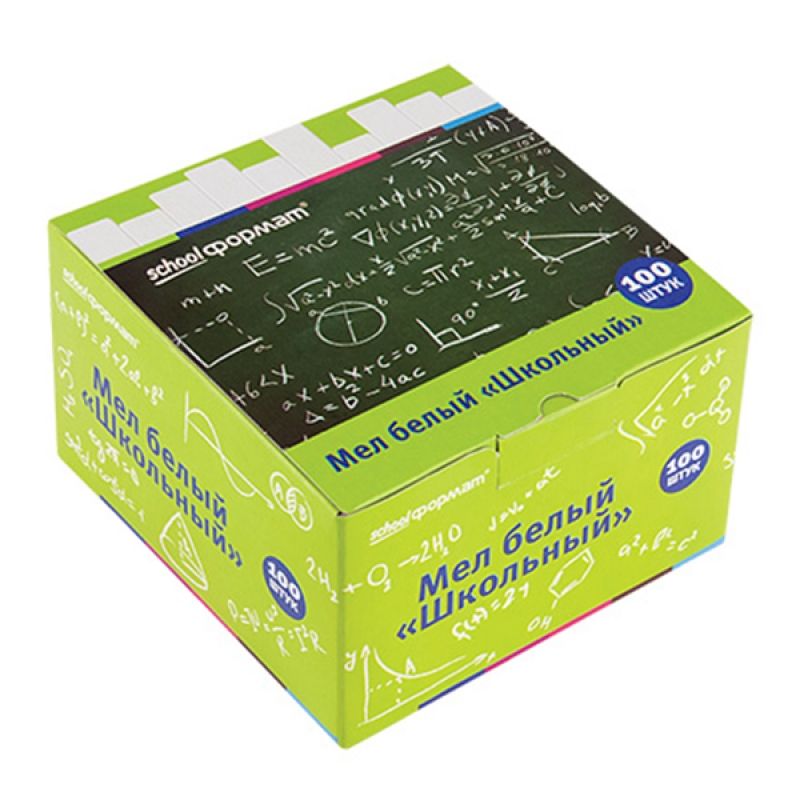Мелки школьные «МБ100-ШК», 100 шт, белый