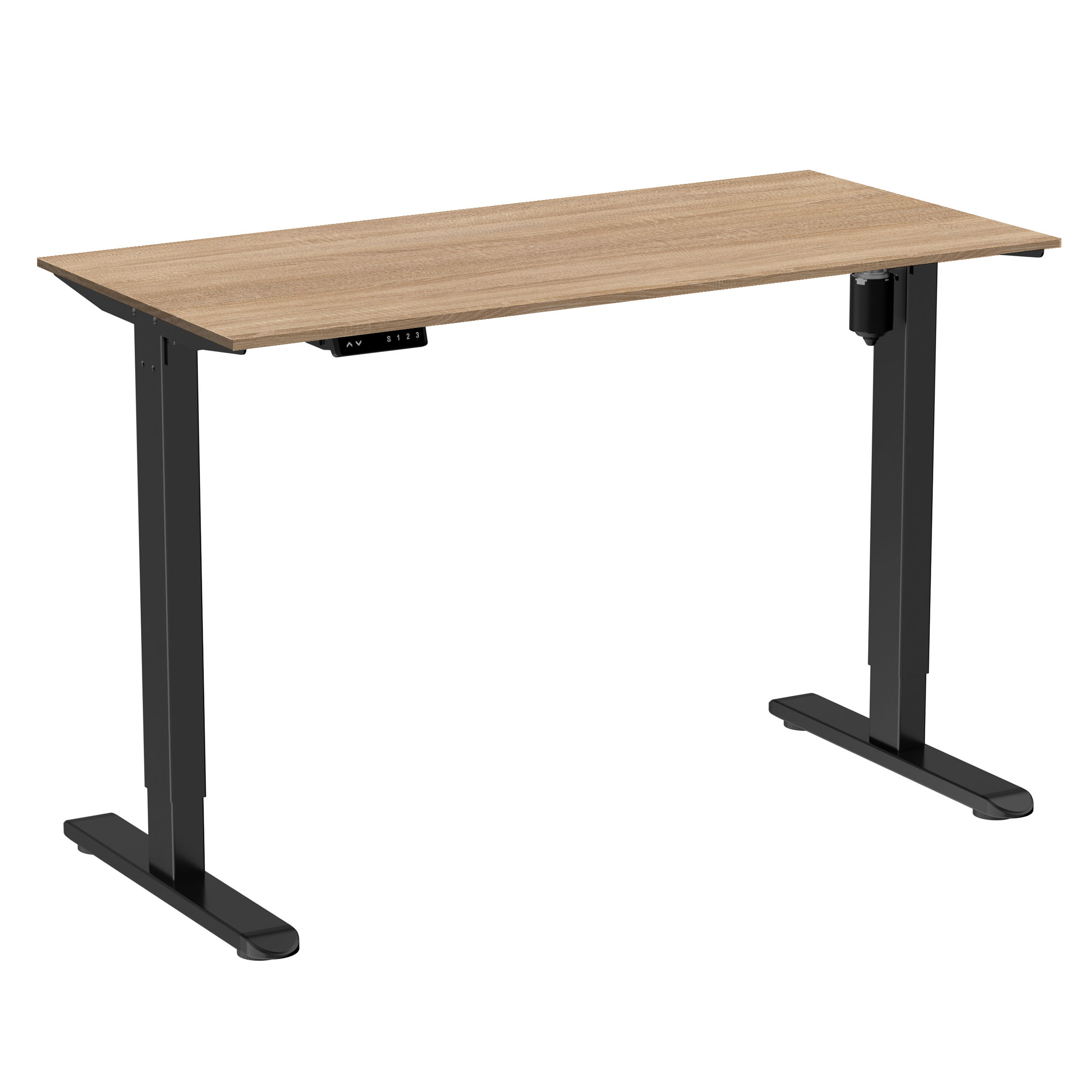 Стол с электроприводом WellDesk Light 1300x675х18 черный/дуб бардолино натуральный (9116309+9072452)