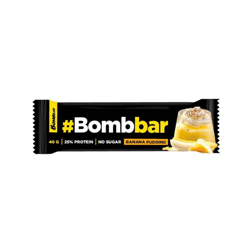 Батончик "BOMBBAR", 40 г, со вкусом банановый пудинг