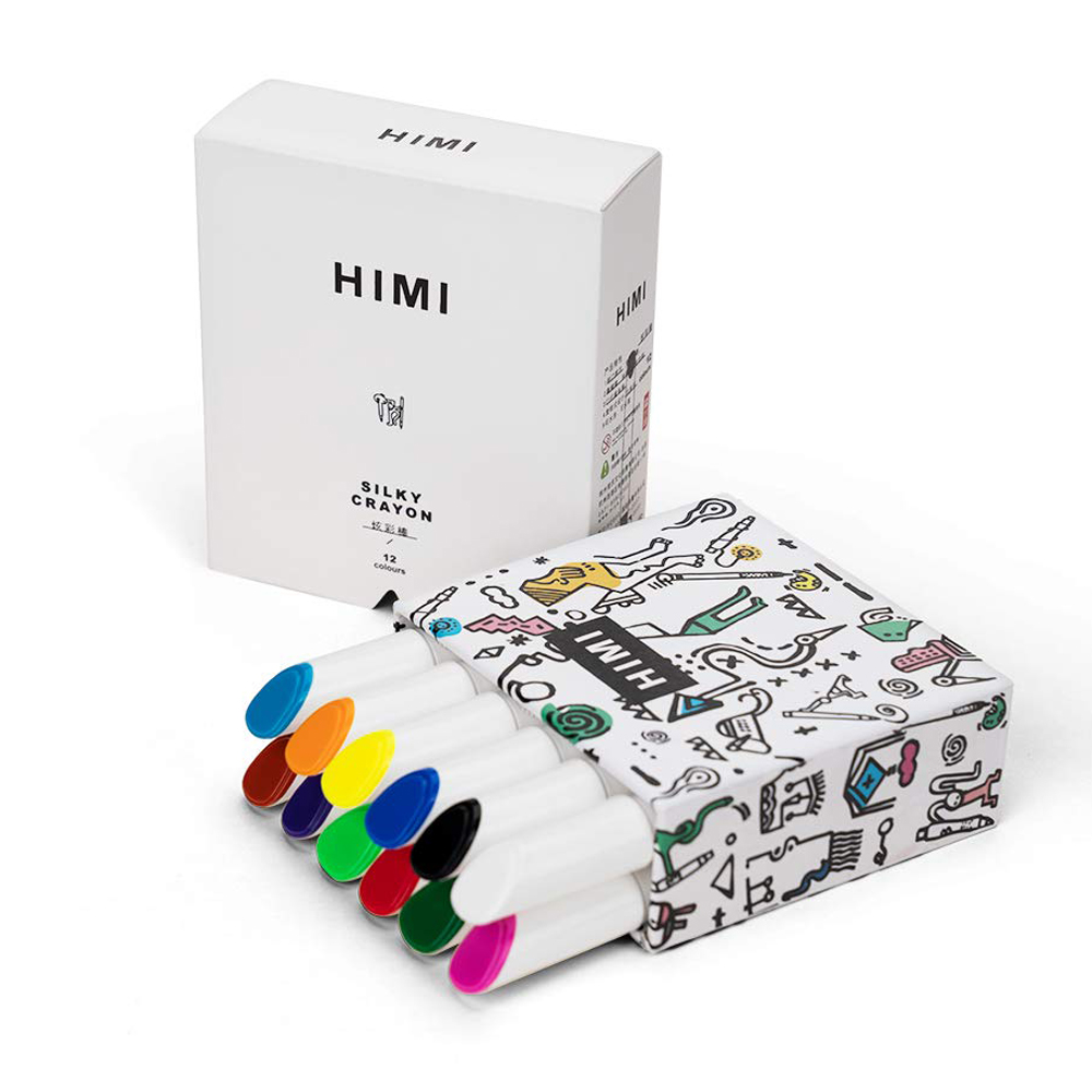 Мелки восковые "Himi Miya Silky Crayon", 12 цветов, ассорти