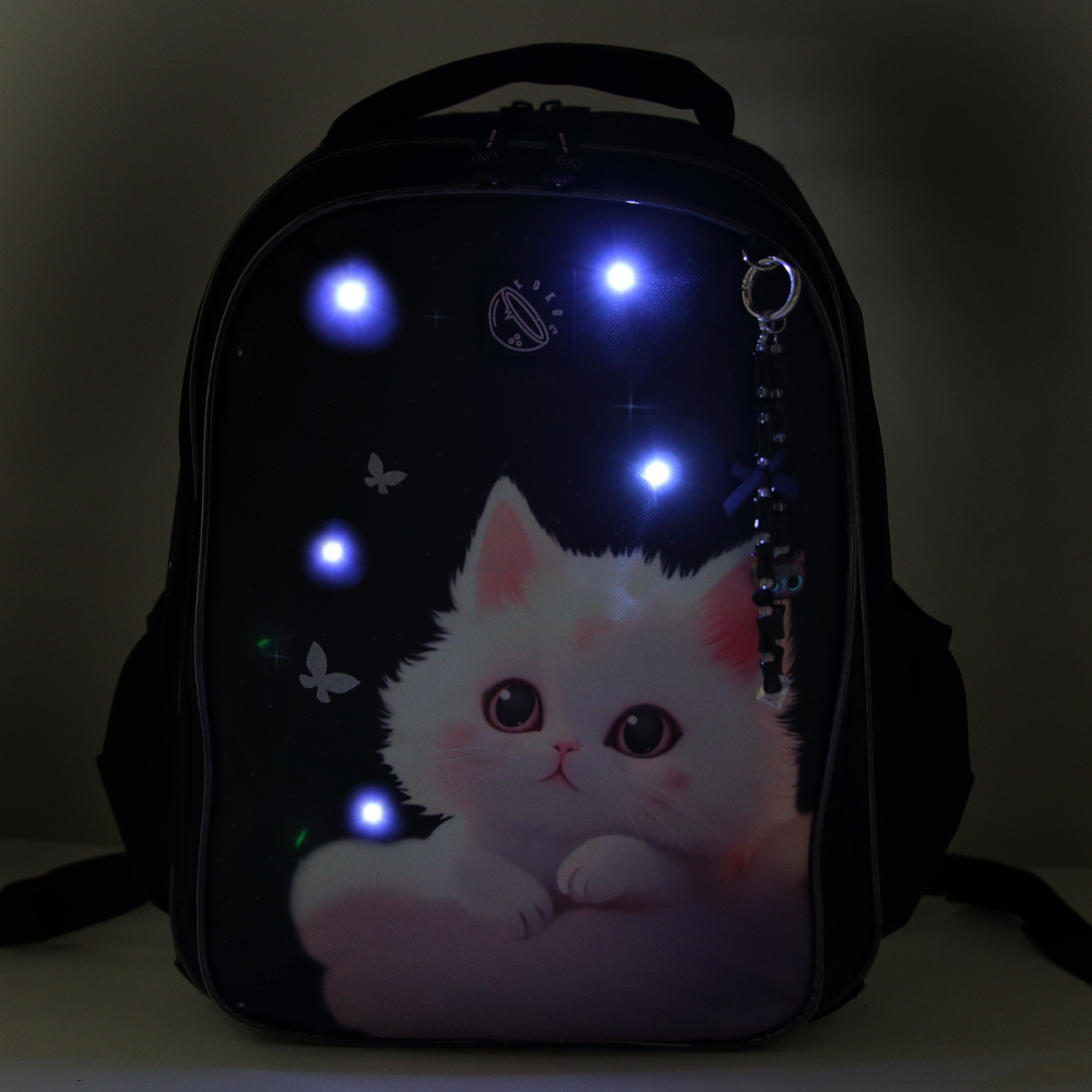 Рюкзак школьный "COMFORT Light Dream cat", черный