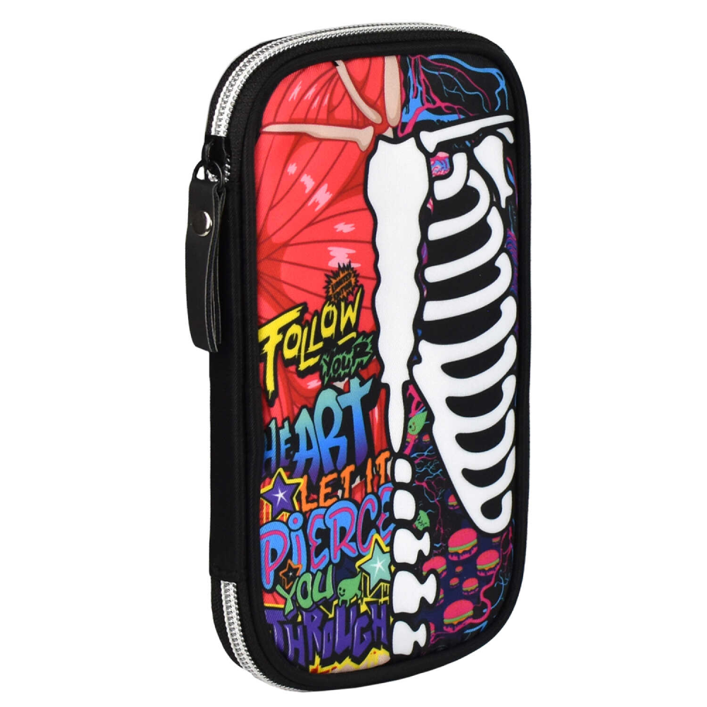 Пенал "Скелетон стрит" 1 отделение, черный