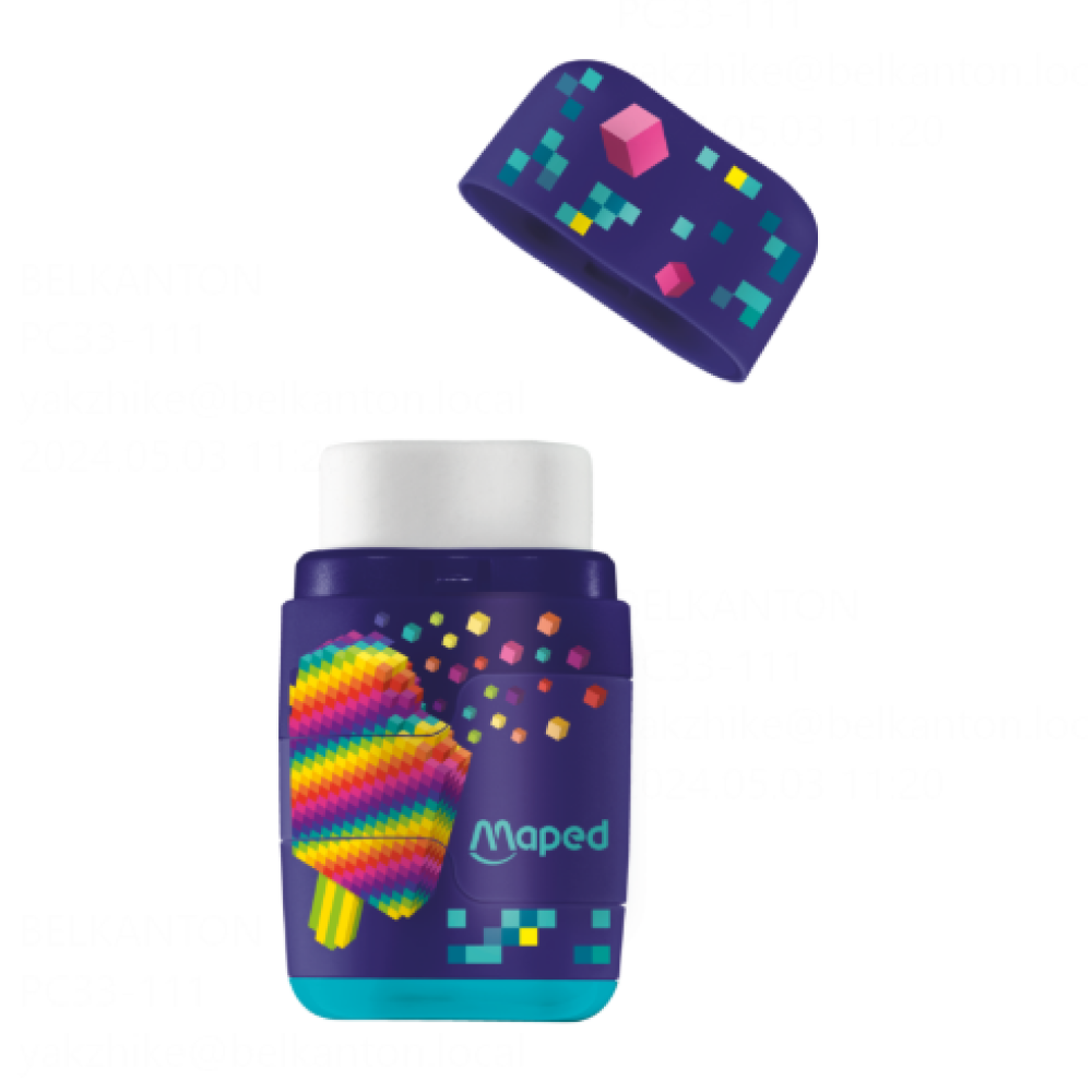Ластик-точилка Maped "Pixel party", 2 отверстия 