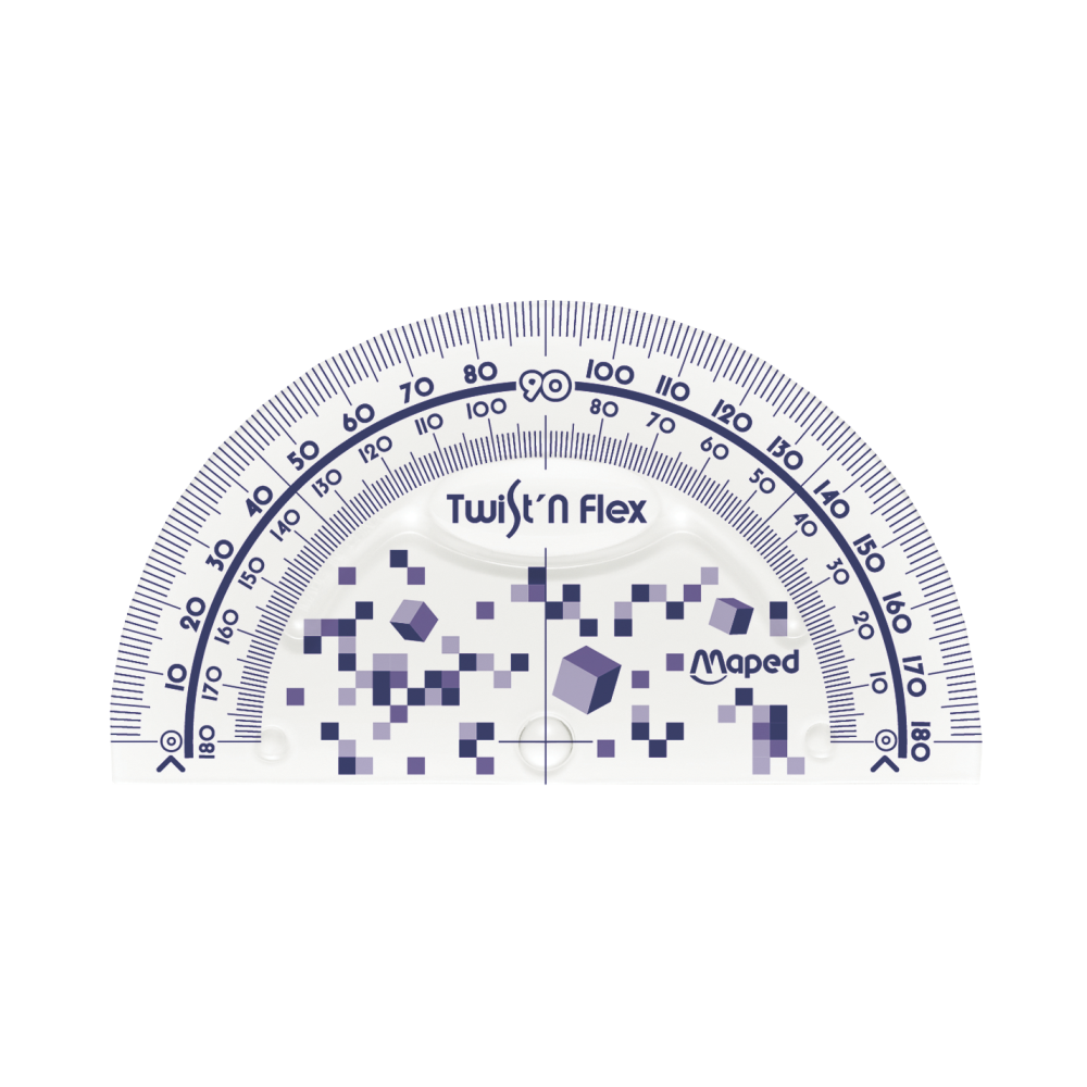 Набор линеек "Pixel Party Twistnflex": линейка 15 см, треугольник 60 гр, транспортир 180 гр, прозрачный, - 3