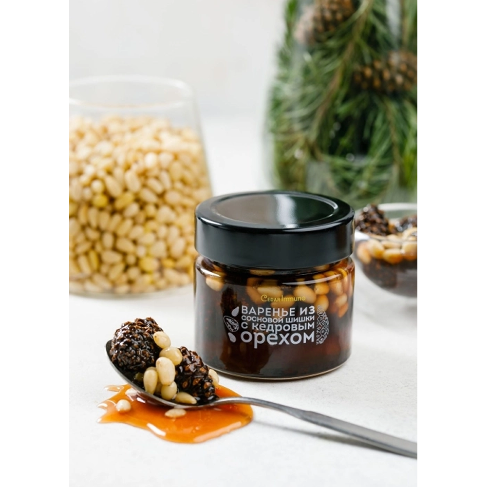 Варенье "Cedar Immuno", сибирское из сосновой шишки с кедровым орехом, 100 г