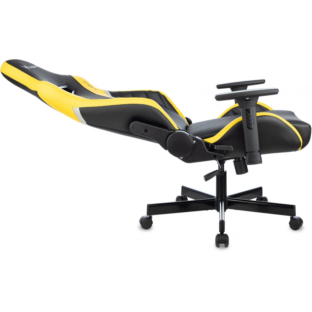 Кресло игровое Бюрократ Knight Thunder 5X экокожа, черный, желтый, металл - 19