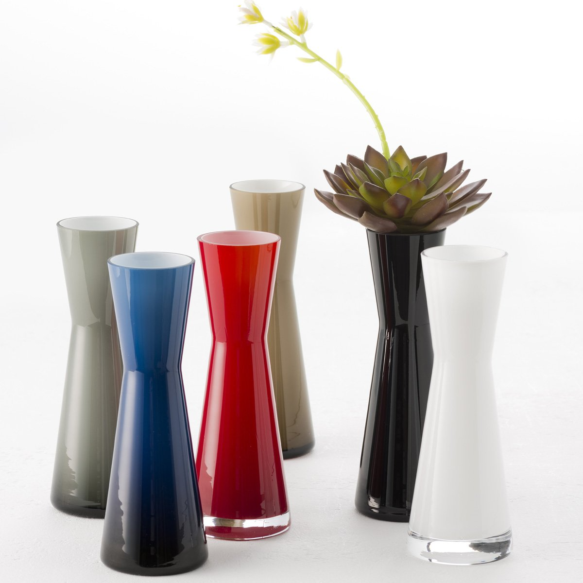 Ваза стеклянная "Puccini", 18 см, белый - 3